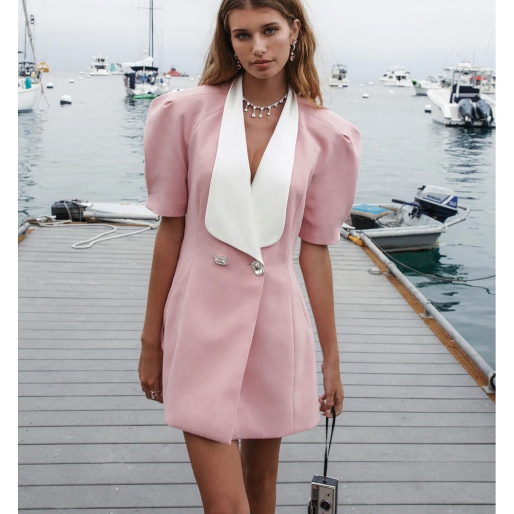 Alia Pink and White Mini Dress
